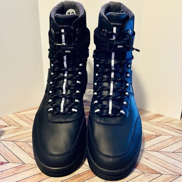 Dr Martens Combs Tech WX Leather Canvas Utility M 13 Black Warmwair Boots Rugged - Picture 3 of 9